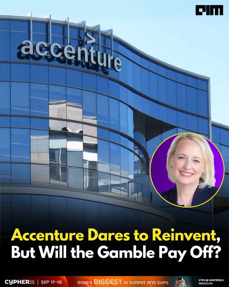 Analyticsindiam's tweet image. Starting September 1, Accenture will merge its core services Strategy, Consulting, Song, Technology, and Operations into a single powerhouse unit called Reinvention Services, led by @Manish_sharma as the firm’s first Chief Services Officer. The move is aimed at helping clients…