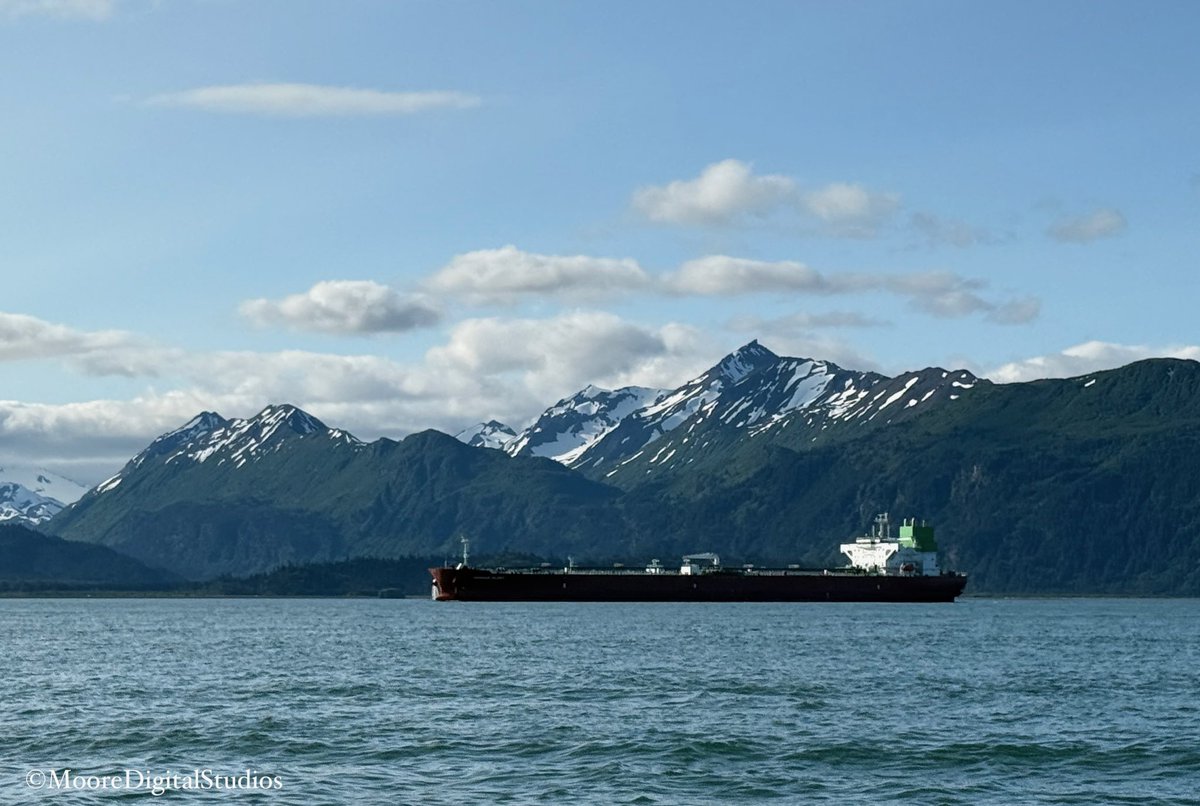 A barge coming into Kachemak Bay, Alaska.