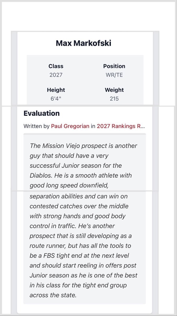 Thank you <a href="/PGregorian/">Paul Gregorian</a> for the write up - very much appreciated! 🙏
<a href="/PrepRedzoneCA/">Prep Redzone California</a> <a href="/missionfootball/">MissionViejoFootball</a> 
<a href="/diablocjohnson/">Chad Johnson</a>