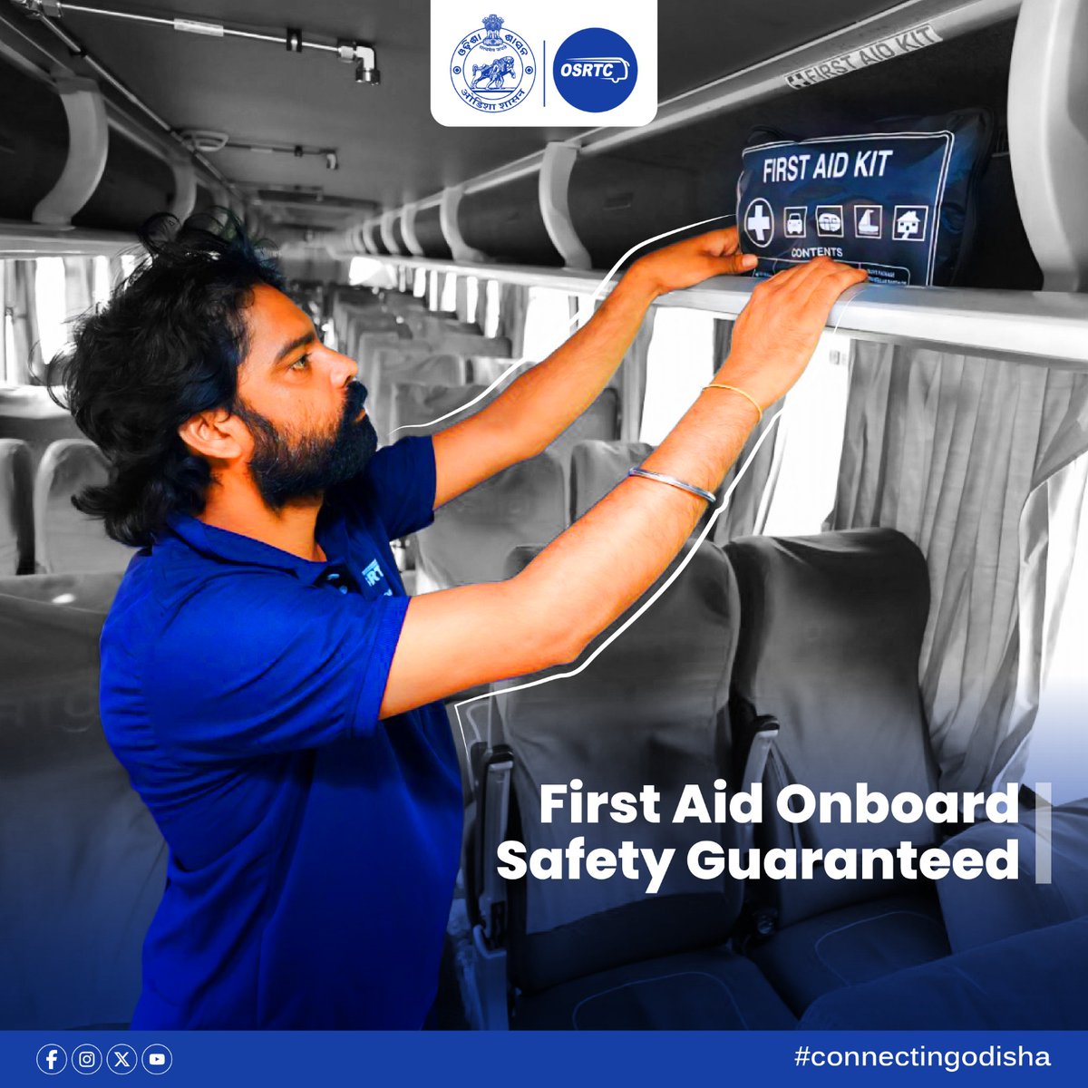Travel Safe with OSRTC  First Aid Onboard!

At OSRTC, passenger safety comes first. That’s why every bus in our fleet is equipped with essential first aid kits, ensuring immediate response to minor medical needs during travel.

#firstaid #ConnectingOdisha #CommuteRevolution
