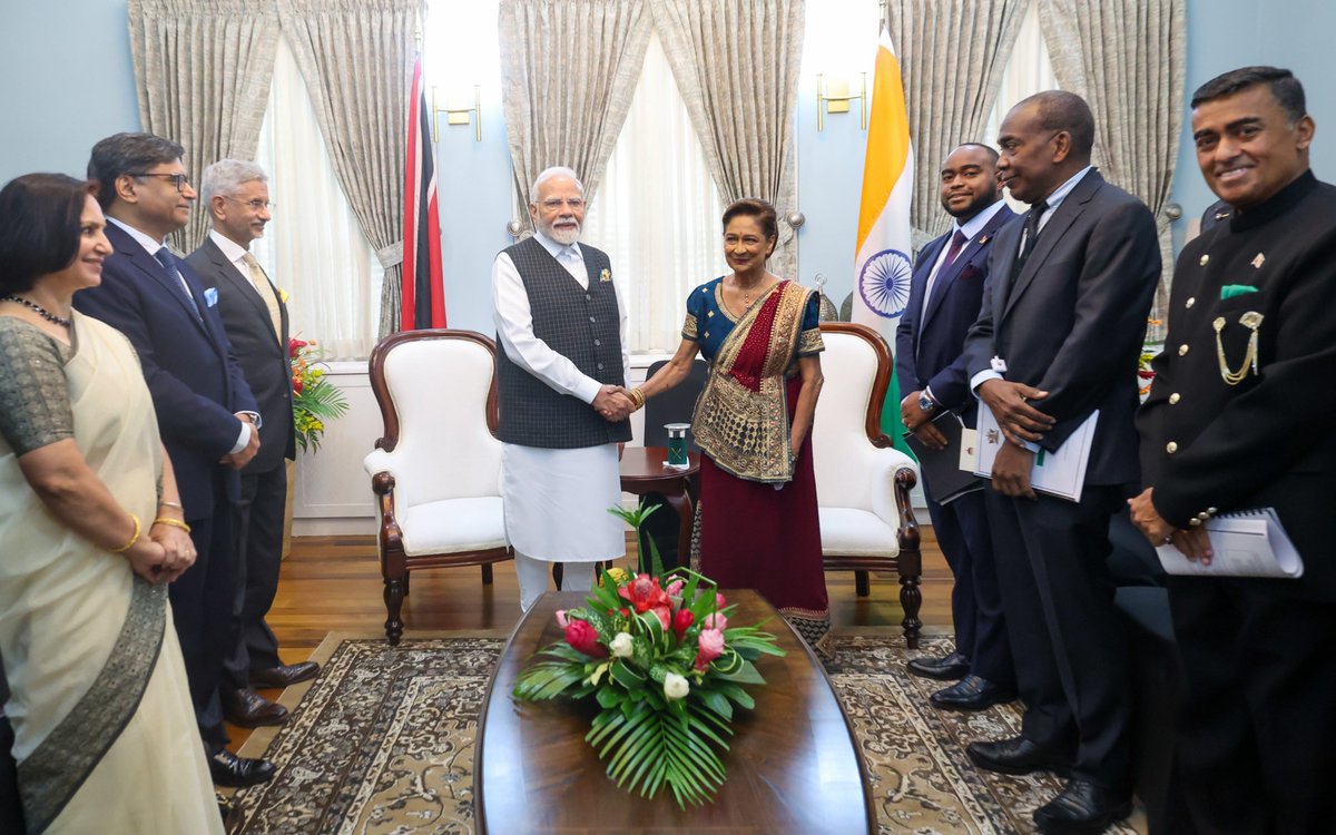 Dakshin – Global South Centre of Excellence (@dakshinnews) on Twitter photo PM <a href="/narendramodi/">Narendra Modi</a>’s visit to Trinidad & Tobago deepened development cooperation across health, ICT, culture, sports, trade, economic development, agriculture, education, and skill development. Key MoUs signed to advance shared priorities. #SSC
🔗mea.gov.in/bilateral-docu… PM <a href="/narendramodi/">Narendra Modi</a>’s visit to Trinidad & Tobago deepened development cooperation across health, ICT, culture, sports, trade, economic development, agriculture, education, and skill development. Key MoUs signed to advance shared priorities. #SSC
🔗mea.gov.in/bilateral-docu…
