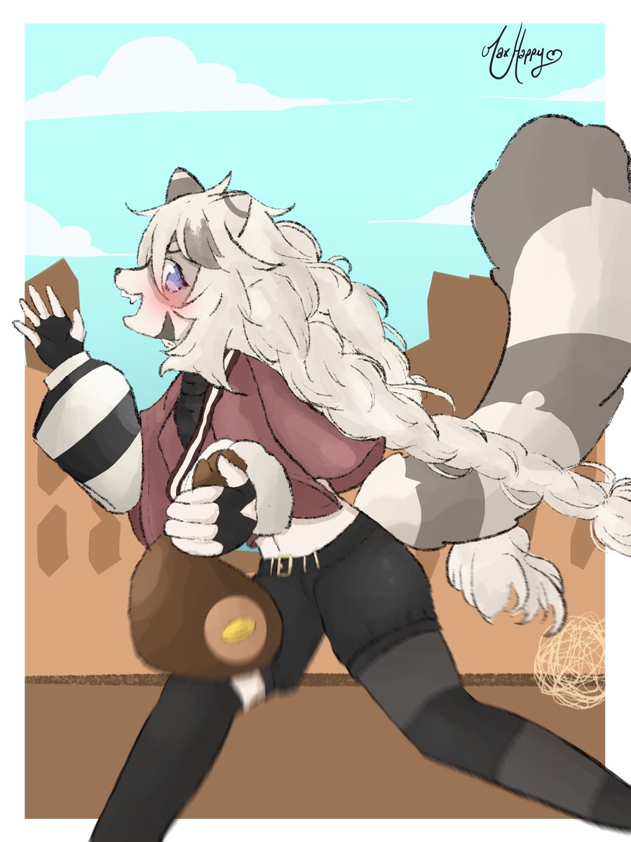 PenguinMaxy's tweet image. Artfight attack 1 on @KMuffinz’s Kama! 🐧⚔️🦝