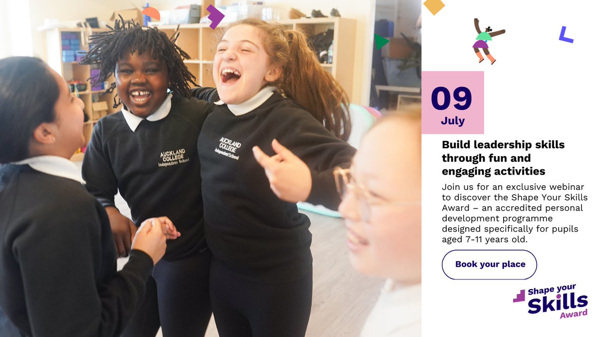 What if every pupil in your class built confidence, resilience &amp; leadership every week?

That’s the idea behind the Shape Your Skills Award.

Join our free webinar on 9 July to learn more 👇

🎥 bit.ly/3TFUILa

 #ShapeYourSkills #EducationWebinar #LeadershipSkills