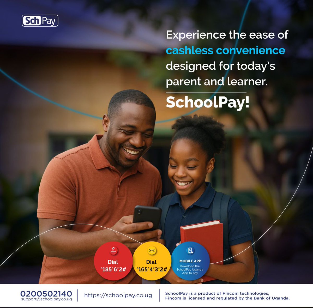 #AD: Experience the ease of cashless school payments with SchPay – designed for today’s busy parents and empowered learners.

No queues. No stress. Just dial or use the app and pay from anywhere.

✅ MTN: Dial *165*4*3*2#
✅ Airtel: Dial *185*6*2#
📲 Download the SchPay Uganda
