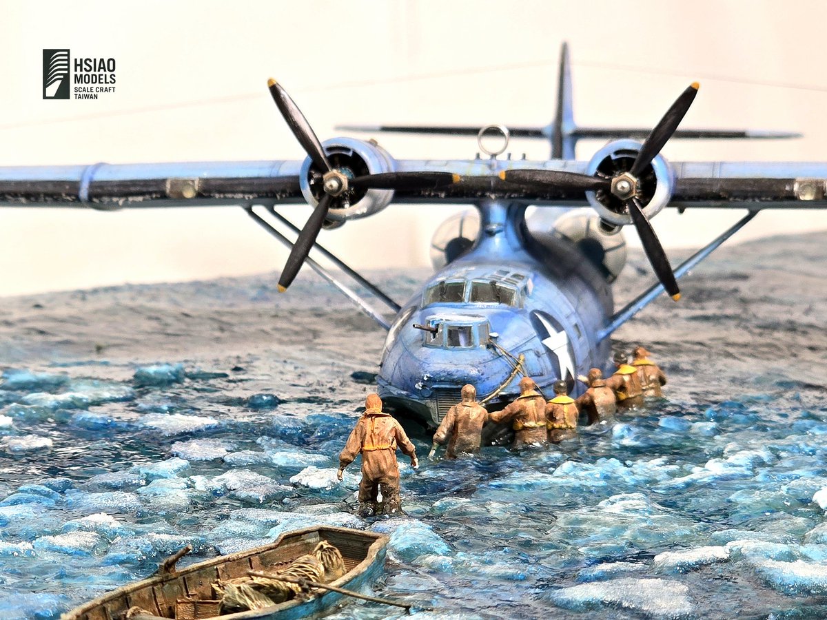 JasonHsiao20's tweet image. Frozen Kodiak bay -  PBY-5, USN, Alska, 1943

1:72 Wolfpack sclae model kit.

#pby #diorama
