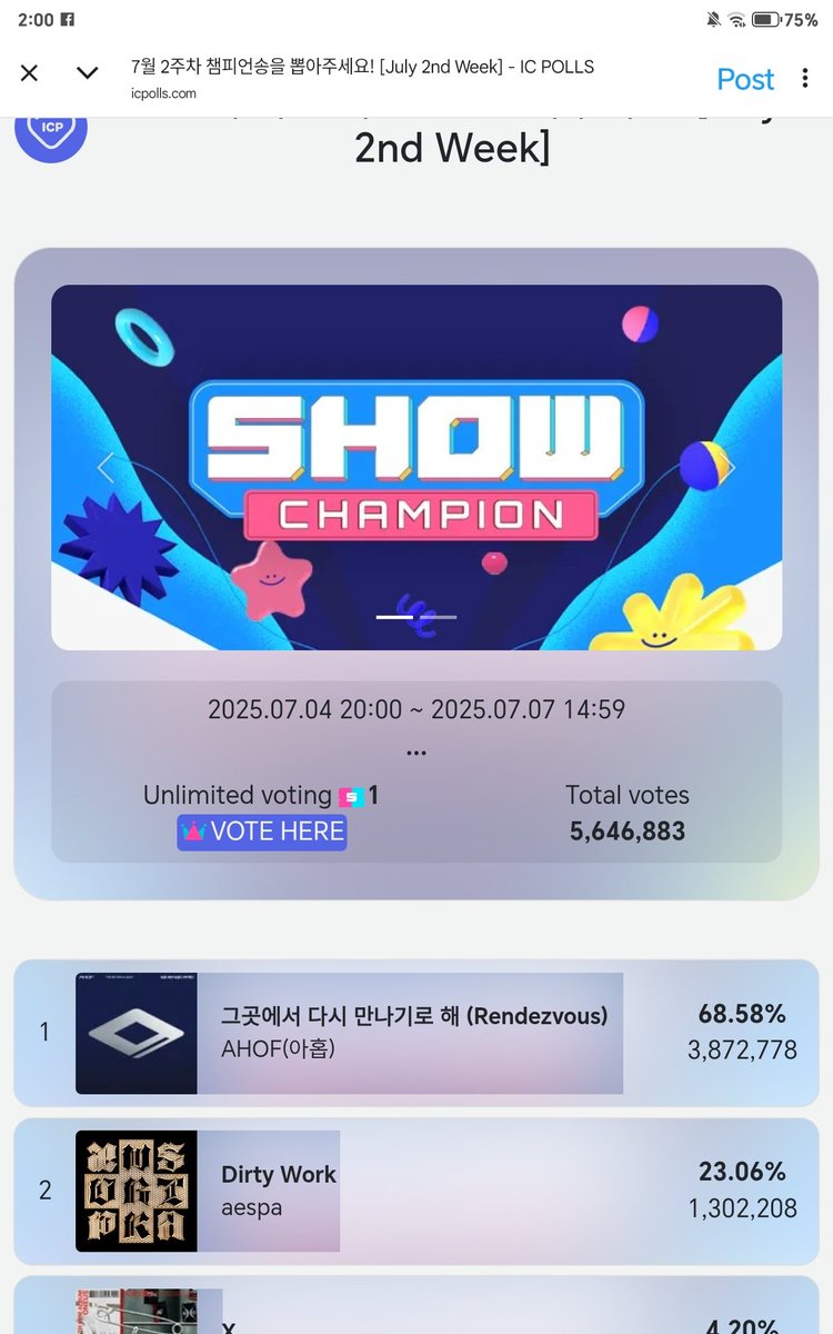 sincerely4ahof's tweet photo. OMG CONGRATULATIONS NAMELESS FANDOM AND @AHOF_official 3.8 MILLION VOTES IS CRAZY😭🫵 https://t.co/3LRwn89IyA
