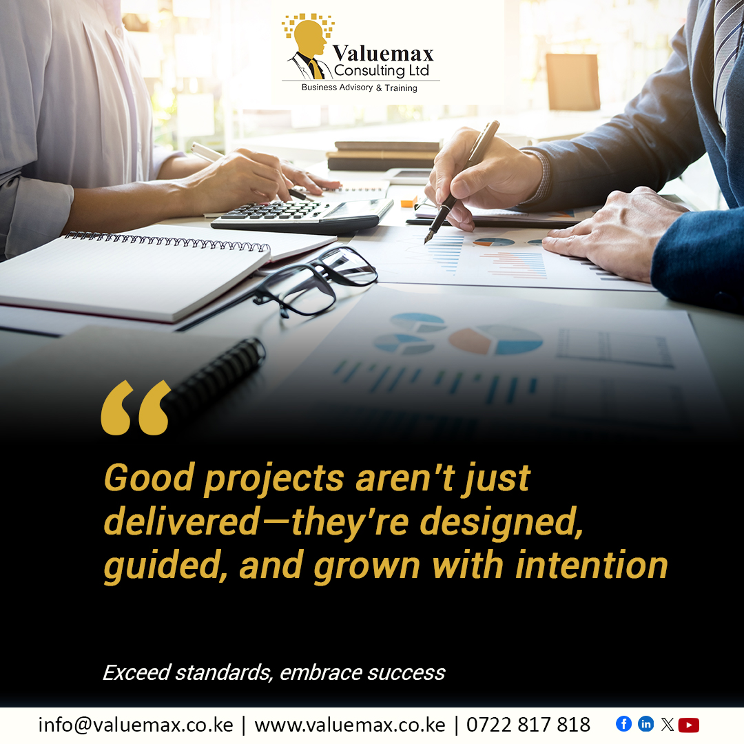 Valuemaxnairobi's tweet image. 🎯 Good projects aren’t just delivered—
They’re designed, guided, and grown with intention.
At Valuemax, we use tools like WorkflowMax to help teams stay clear, focused, and on track.
#ProjectManagement #WorkflowMax #Valuemax #WorkSmarter #ClarityInAction