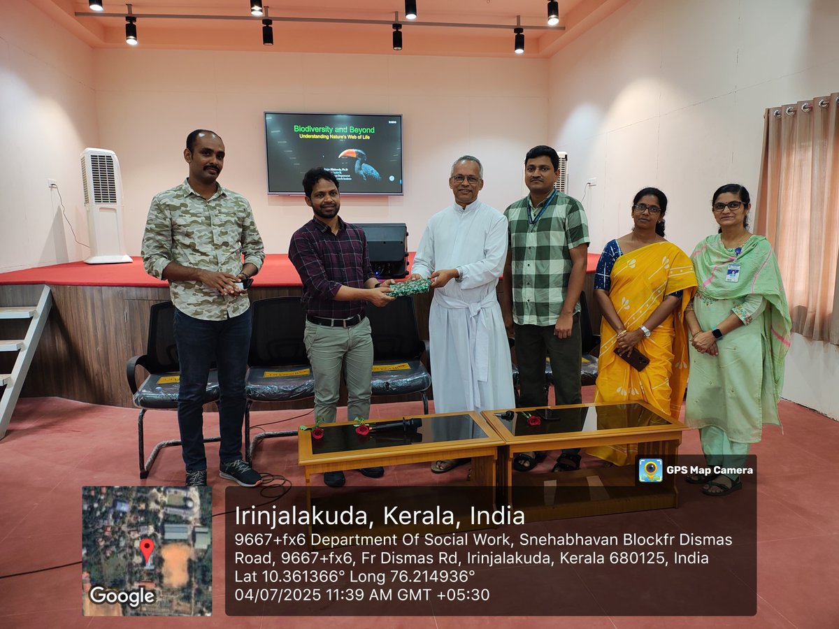 As part of the Van Mahotsav 2025 celebrations organized by the Peechi Wildlife Division, Dr. Rajan Pilakandy, Scientist-B, Kerala Forest Research Institute (KFRI), delivered an engaging lecture on "Ecology and Wildlife Conservation" at Christ College, Irinjalakuda.