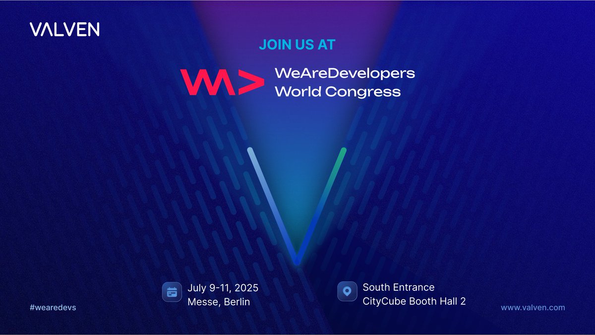 🚀 We’re heading to Berlin!

Valven is excited to be a sponsor of WeAreDevelopers World Congress 2025, the world’s flagship event for developers and tech leaders – happening July 9–11!

valven.com/atlas

#DeveloperExperience #DeveloperProductivity #EngineeringManagement