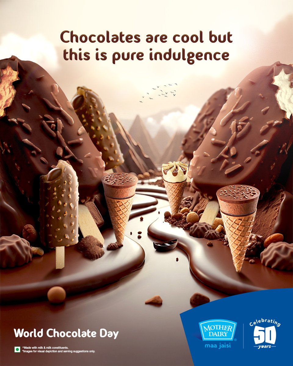 This #WorldChocolateDay, indulge in the chocolatey world of Mother Dairy Ice Creams!
.
.
#Motherdairy #Icecream #Creativepost