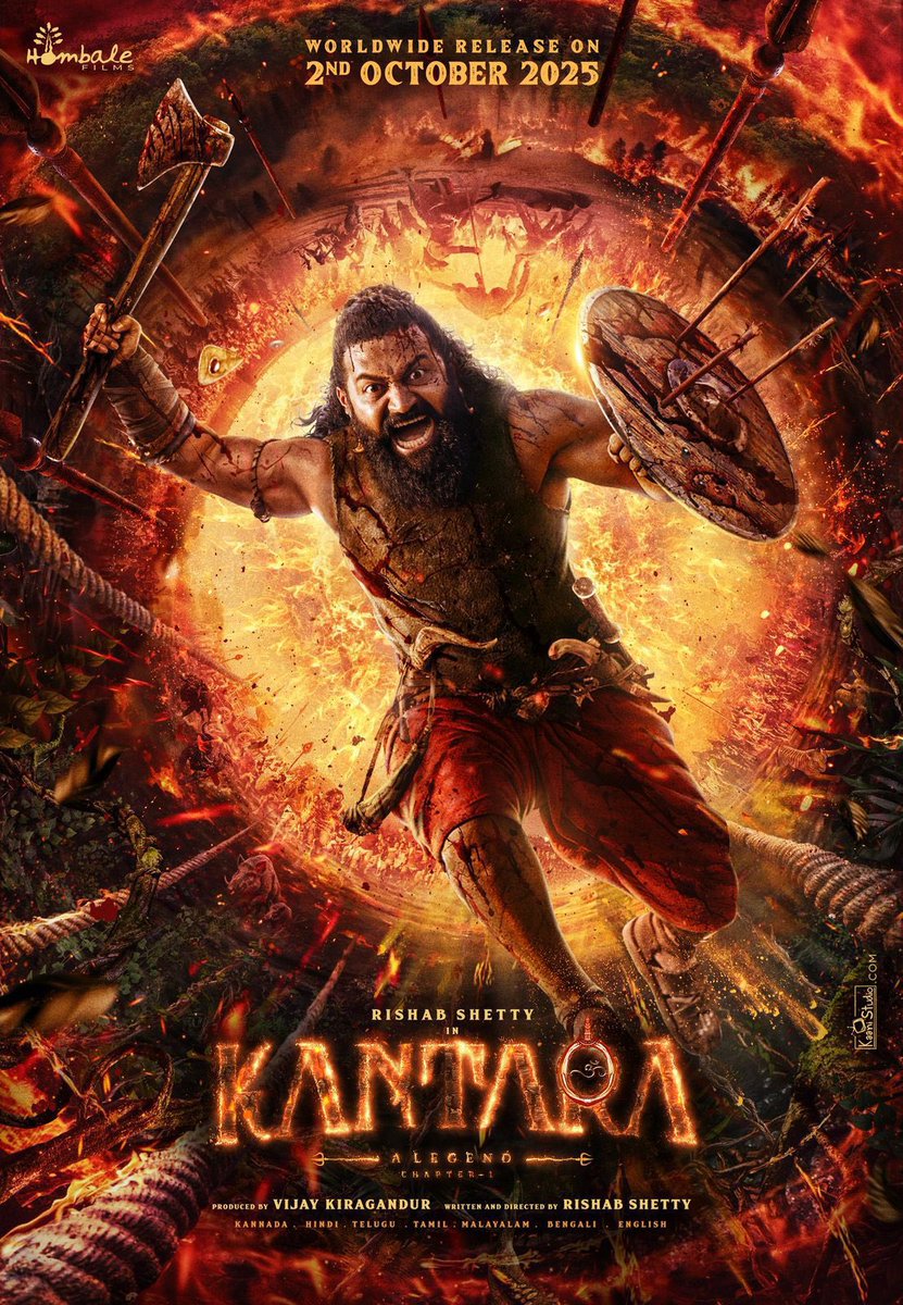 Filme Shilmy (@filmeshilmy) on Twitter photo On <a href="/shetty_rishab/">Rishab Shetty</a>'s birthday, Here comes a new poster of #KantaraChapter1, announcing the shoot wrap up! The biggest film of the year coming to cinemas on 2nd October 2025!
<a href="/shetty_rishab/">Rishab Shetty</a> <a href="/VKiragandur/">Vijay Kiragandur</a> <a href="/hombalefilms/">Hombale Films</a> <a href="/HombaleGroup/">Hombale Group</a> <a href="/ChaluveG/">Chaluve Gowda</a> <a href="/AJANEESHB/">B AJANEESH LOKNATH</a> #ArvindKashyap On <a href="/shetty_rishab/">Rishab Shetty</a>'s birthday, Here comes a new poster of #KantaraChapter1, announcing the shoot wrap up! The biggest film of the year coming to cinemas on 2nd October 2025!
<a href="/shetty_rishab/">Rishab Shetty</a> <a href="/VKiragandur/">Vijay Kiragandur</a> <a href="/hombalefilms/">Hombale Films</a> <a href="/HombaleGroup/">Hombale Group</a> <a href="/ChaluveG/">Chaluve Gowda</a> <a href="/AJANEESHB/">B AJANEESH LOKNATH</a> #ArvindKashyap