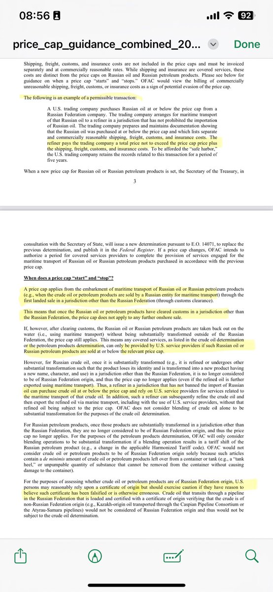 ١- لي مصير الشركات لي زورت شهادات المنشأ الروسية وصدرت شهادات منشأ وشهادت تحميل bill of lading m يونانية، تركية او مصرية رح تتعرض لعقوبات قاسية من الخزينة الاميركية؟
السبب واضح باعوا نفط روسي باسعار اعلى من السعر المحدد، وزروا شهادات المنشأ.

٢-هل في مسؤولية على وزارة الطاقة؟