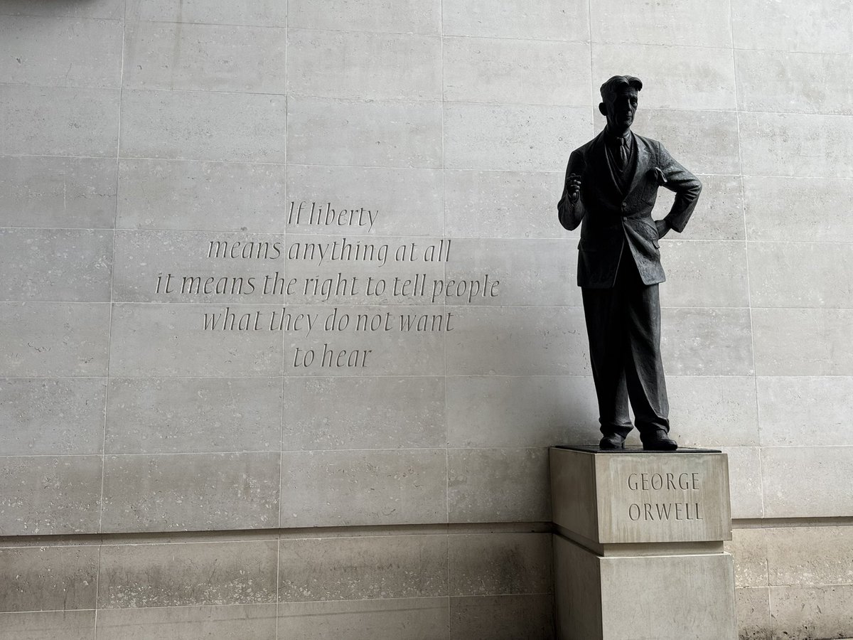 BernieDebusmann's tweet image. Good morning from the @BBCWorld HQ in London. Here's a thought from George Orwell to start your day: