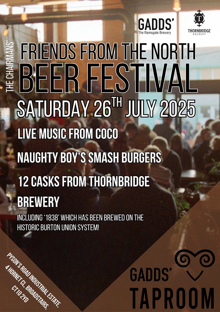 Gadds' The Chairman's Beer Festival 2025
Sat, 26th Jul. 12.00pm