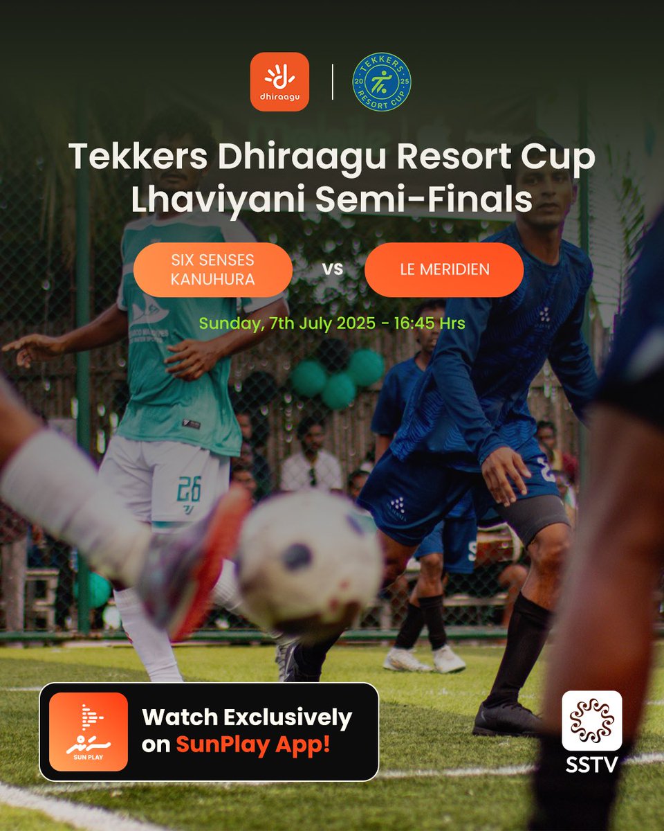 Tekkers Dhiraagu Resort Cup 2025 Lhaviyani
07.07.2025 at 16:45Hrs - LE MERIDIEN vs SIX SENSES KANUHURA
sunplay.mv
#sstv #ssmedia #sunplaymv #tekkersdhiraaguresortcup2025