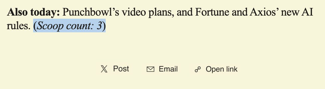 Did <a href="/semafor/">Semafor</a> <a href="/semaforben/">Ben Smith</a> always put their "scoop count" in newsletters lmao