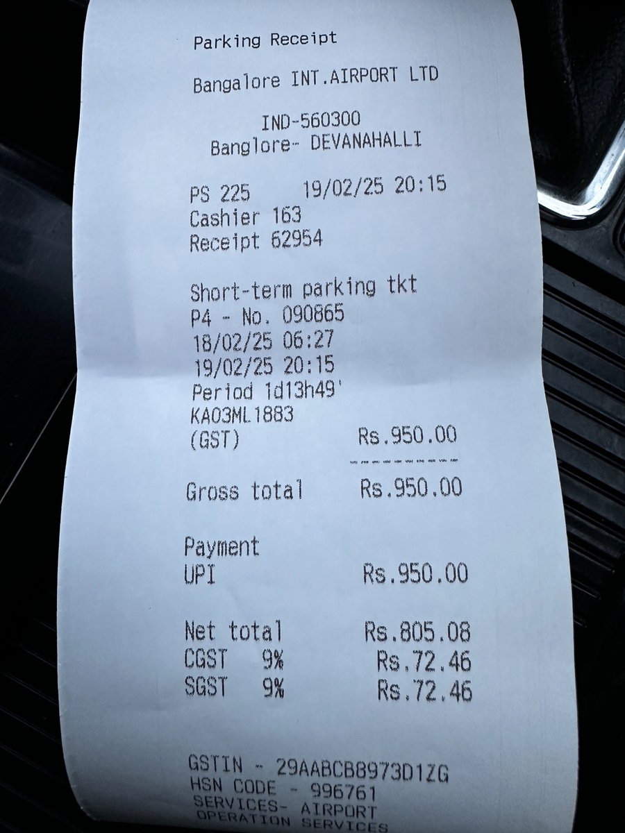 ashishlaguna's tweet photo. @Tejasvi_Surya Bengaluru Airport recently hiked the parking fees by a substantial amount. Not only are we one of the few cities where citizens pay toll to access airport, but the parking is one of the most expensive as well. Kindly look into this. https://t.co/pQsYmngnVt