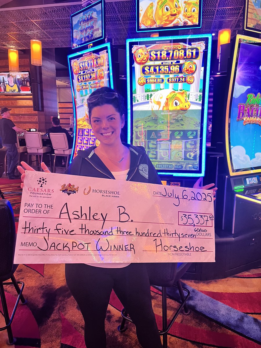 That’s not just a win - that’s a statement. Congratulations 🎉 to Ashley on her stunning $35,337.60 jackpot 🎰 win!

Must be 21 or older. Gambling problem? Call or text 1-800-GAMBLER.
