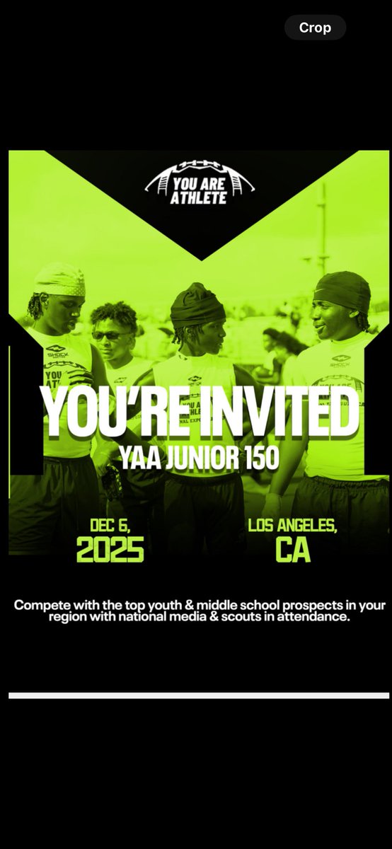 whita5555's tweet photo. Thank you @youareathlete for the camp invite! I look forward to competing! #AGTG 🙏🏽

@almostbdub @qb_wynn10 @dgil333 
@Jordehn_G @Richard23Wesley @PrepRedzoneCA @LandynOn3 
@GregSmithRivals @shaynep_media 
@jackson_dip @DSABrandonG https://t.co/gGH5R0PPs7