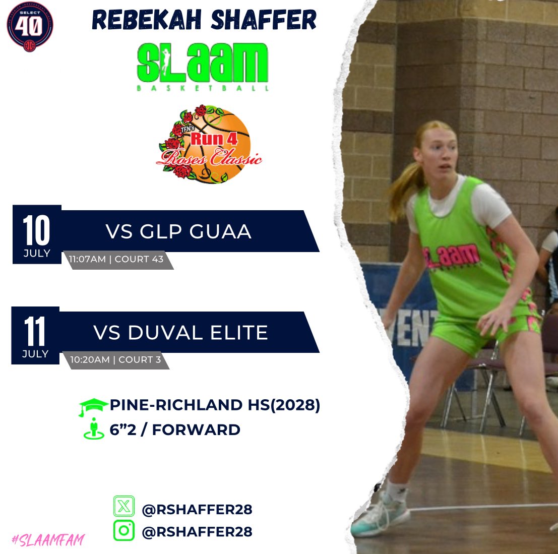 Rebekah Shaffer (@rshaffer28) on Twitter photo So excited for Run 4 the Roses this Thursday!! Come check me and my team out!
<a href="/SLAAMBASKETBALL/">slaambasketball</a>
<a href="/SLAAM2028Binion/">SLAAM U15 P24</a>
@JusinBinion So excited for Run 4 the Roses this Thursday!! Come check me and my team out!
<a href="/SLAAMBASKETBALL/">slaambasketball</a>
<a href="/SLAAM2028Binion/">SLAAM U15 P24</a>
@JusinBinion