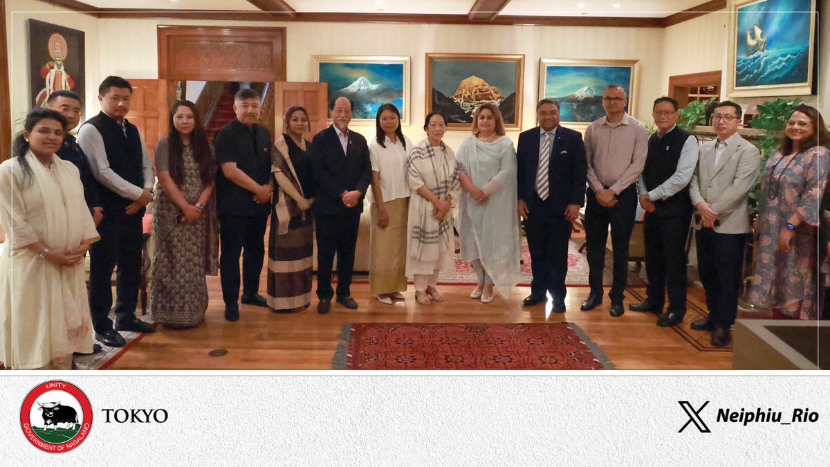 Neiphiu_Rio's tweet photo. The visit is aimed at enhancing our collaborations with Japan, creating opportunities for our youth and initiating developmental partnerships, apart from strengthening 1.5 diplomacy and increasing people-to-people contact. https://t.co/qSO8FeQvjI