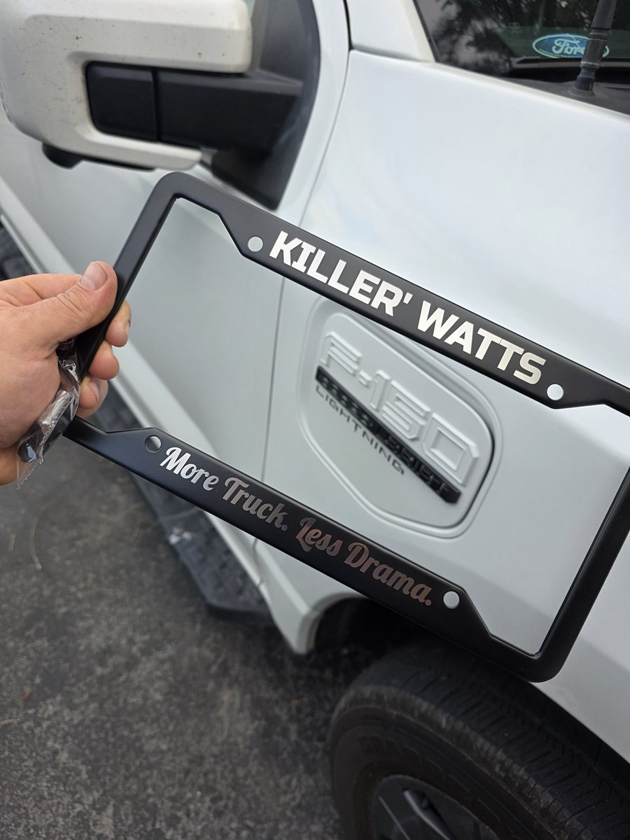 SebR__'s tweet image. Celebrating 100,000km with a custom plate frame.  #Lightning