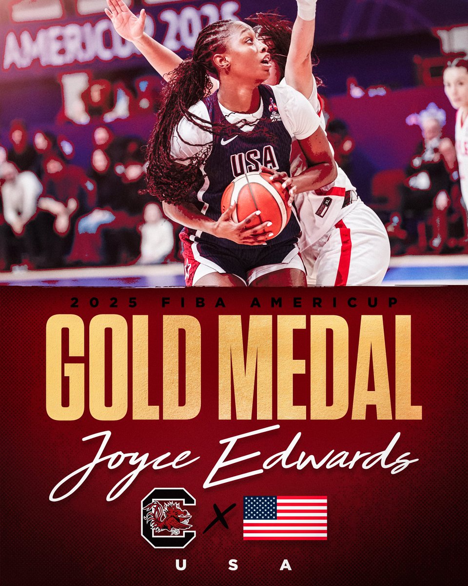 South Carolina Women's Basketball (@gamecockwbb) on Twitter photo That's another gold medal for <a href="/JoyceEdwards24/">Joyce Edwards</a> 😤
<a href="/americupw/">FIBA Women's AmeriCup</a> | <a href="/usabasketball/">USA Basketball</a> That's another gold medal for <a href="/JoyceEdwards24/">Joyce Edwards</a> 😤
<a href="/americupw/">FIBA Women's AmeriCup</a> | <a href="/usabasketball/">USA Basketball</a>