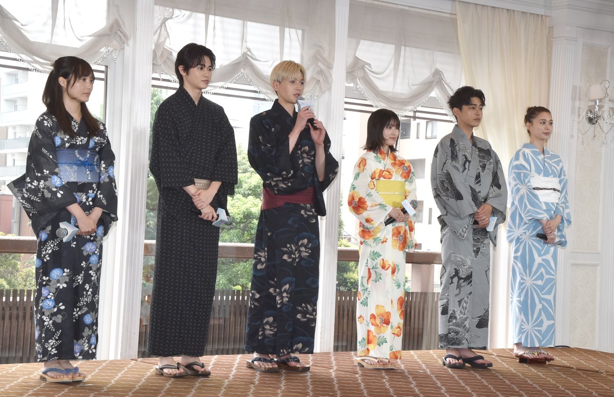 oricon's tweet photo. 西垣匠、浴衣姿で登場✨️

劇中劇の『ビター・スイート・ダーリン』
“カット”の声で勘違い⁉️

「普通にくしゃみしちゃって…」
https://t.co/LmOHNJhxWA

映画『隣のステラ』完成報告七夕イベント
FANTASTICS 八木勇征、福本莉子
倉悠貴、田鍋梨々花🎋

#西垣匠 #隣のステラ @stella_eiga https://t.co/T1M8e4I0d7