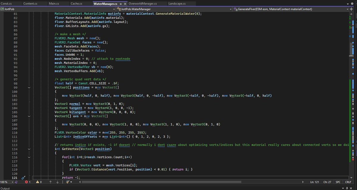 Why is the first letter of each word white after line 98. Why are you doing this Visual Studio? Why can't you just be normal?
