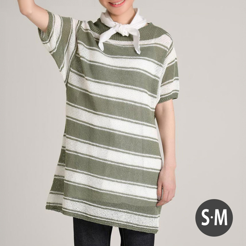 amimonome's tweet image. アレンジボーダーのチュニックワンピース［S・M］

暑い夏がやってきます。さらりとしたリネンで編むチュニックは、太めのボーダーが夏らしいインパクトです。

掲載ページ：
recipe.amimono.me/products/d1173…

デザイン :michiyo

材料：パピー…