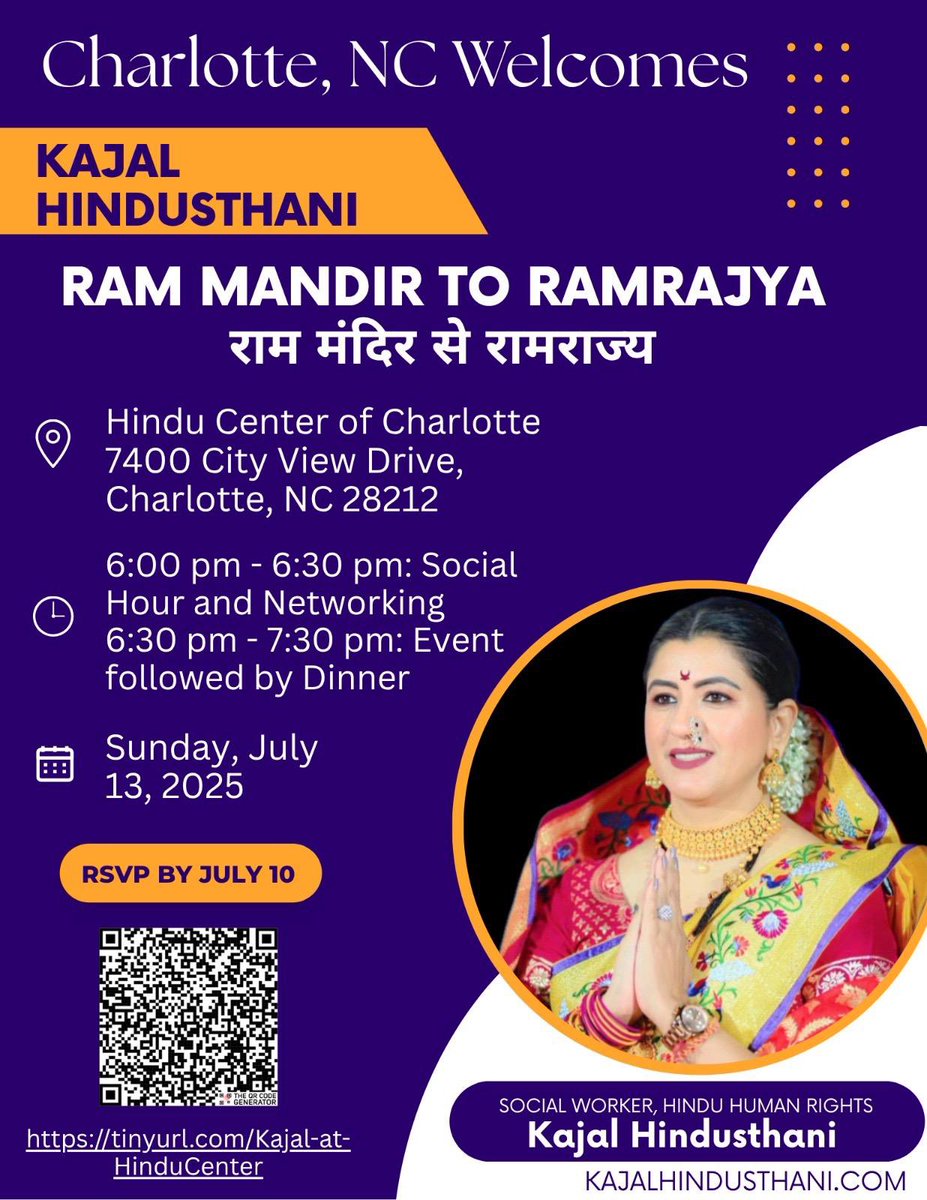 Upcoming programmes in USA

11 July- Raleigh, North Carolina 
12 July- Augusta, Georgia
13 July- Charlotte, North Carolina

विषय- राम मंदिर से रामराज्य

जय सिया राम 🙏🏻