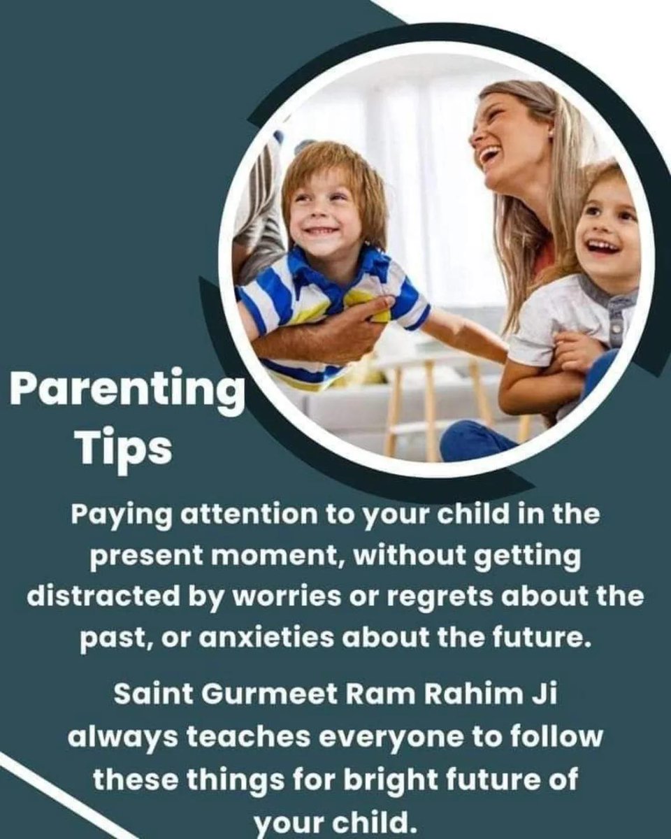 आज के व्यस्त जीवन में लोग पैसा कमाने की भाग दौड़ में व्यस्त है। अपने परिवारों को समय न देने के कारण परिवार टूटे जा रहे हैं। इसलिए अध्यात्मिक गुरु Saint MSG Insan जी ने  पारिवारिक  रिश्तों को मजबूत बनाने के लिए कुछ ParentingTipsबताएं।#MondayMotivation