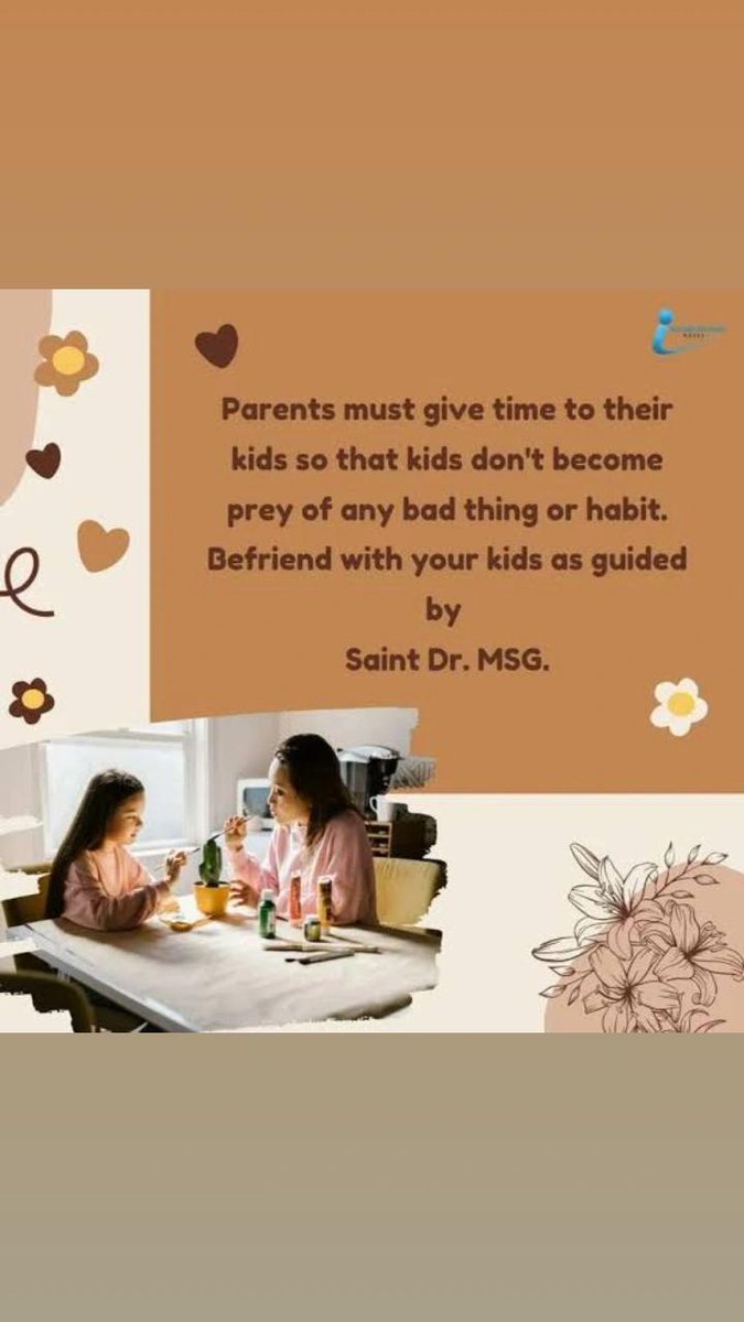 इस भागदौड़ भरी ज़िंदगी में लोग अपने परिवार के लिए समय नहीं निकाल पाते।Saint MSGबताते हैं कि हमें अपने परिवार के साथ समय बिताना चाहिए व बच्चों से दोस्ताना संबंध बनाने चाहिए।अगर आप अपने बच्चों से एक दोस्त की तरह बातचीत करेंगे, तो बच्चे भी आपसे कुछ नहीं छुपाएंगे 
#MondayMotivation