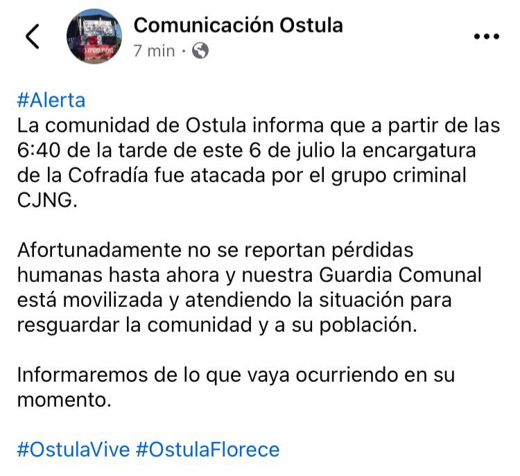 Estamos atentas a mayor información que pueda proporcionar <a href="/COstula/">Comunicación Ostula</a> sobre la situación en la comunidad. No podemos guardar silencio ante estos ataques armados contra comunidades indígenas en México