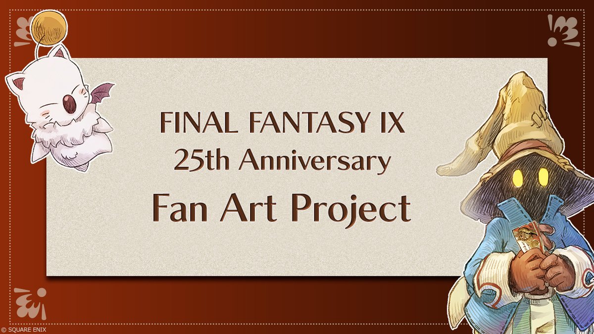 Help us celebrate the 25th anniversary of Final Fantasy IX: sqex.to/dV07Z

From now until the end of October, we're accepting fan submissions commemorating the game, and we'd love to see your creations!

Submit them via the link above and post with #FFIX25FanArt!