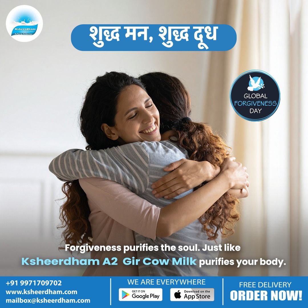 ksheerdham's tweet photo. 🥛Forgiveness is the purest gift we can offer- just like the purity in every drop from Ksheerdham.  

✌🏻On Forgiveness Day, let’s nourish our hearts and bodies with kindness and wholesome dairy.  

🥛Choose compassion, choose purity, choose #Ksheerdham. 

 #forgivenessday https://t.co/rPluFxdTof
