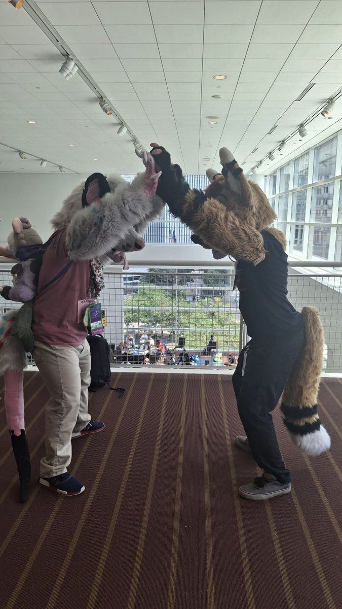 It’s always a joy seeing my fursuit siblings :0 <a href="/FawksUwU/">Fawks🔜 AC</a> and I got some cute pictures together this year. More from AC comin soon!