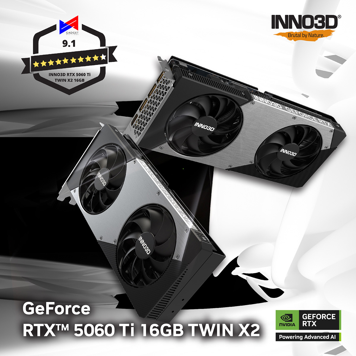 Inno3D's tweet photo. INNO3D GeForce RTX 5060 Ti 16GB Twin X2 scores 9.1 out of 10 from Gadget Philipinas! ✌️😉
Read more: https://t.co/y7SPCDvdIu
#award #brutalbynature #inno3d #blackwell #geforce #rtx #rtx5060Ti #dualslot #gpu https://t.co/0ObxB4WYBG