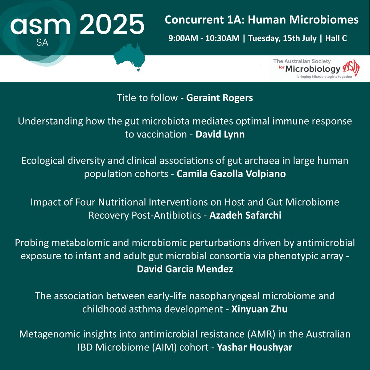 AUSSOCMIC's tweet image. Day 2 begins with our first round of concurrent sessions #ASM2025