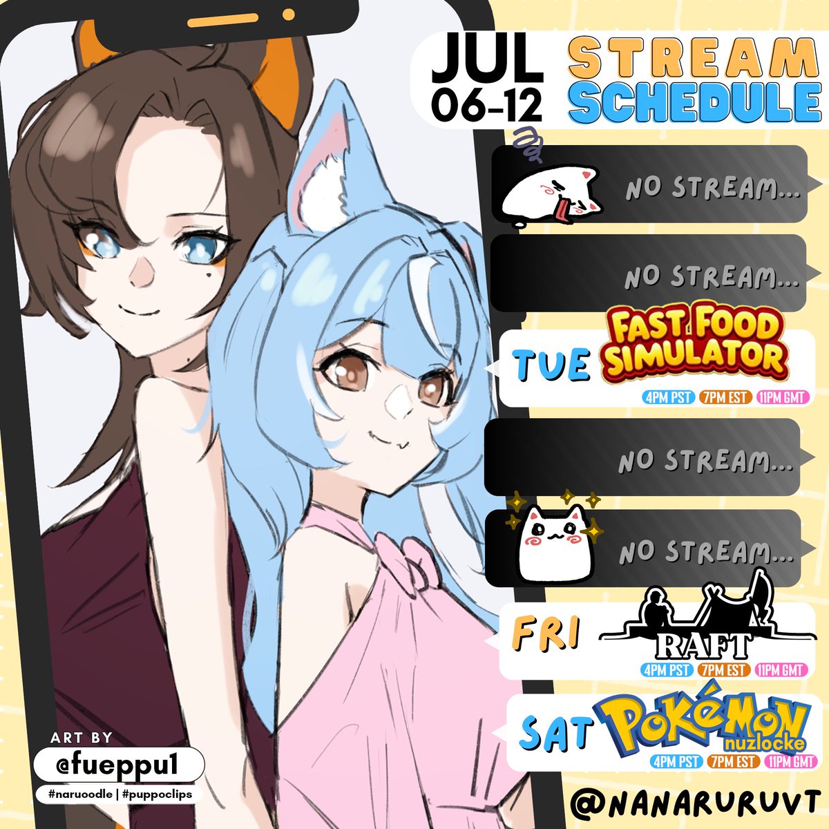 NanaruruVT's tweet image. ⋆⁺₊🐶📡WEEKLY SCHEDULE【07/06→ 07/12】

Getting a job before sailing the HIGH SEAS
------------------------------------------
🎥#puppoclips
✏️#naruoodle
🔞#puppo34
🐶🐶#nanaruruvt