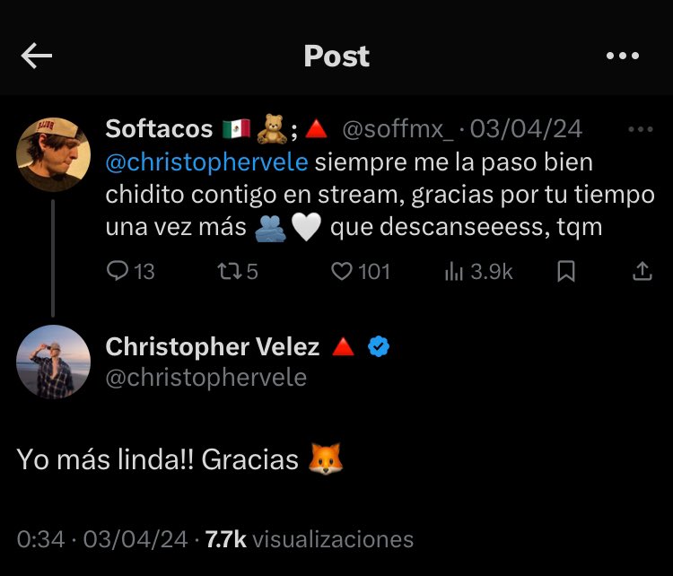 soffmx_'s tweet photo. @christophervele te quiero muchísimo! Gracias por absolutamente todo. Te deseo lo mejor hoy y siempre ❤️‍🩹🫂 https://t.co/xKF3jNwi9W