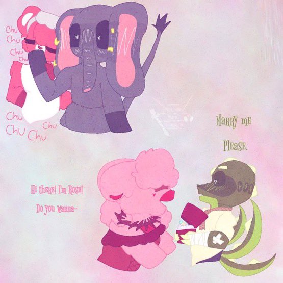 Decided to draw fanart for <a href="/sctig1234/">smilingcrittersthingig</a> with two of their AUS (and two of my fav ships)

Hope you like it!

(Yes Chum and Gigi switched accessories for this)

#Bobbybearhug #bubbabubbaphant #alistergator #SmilingCritters #smilingcrittersAU #NightmareCritters #NightmareCrittersAU