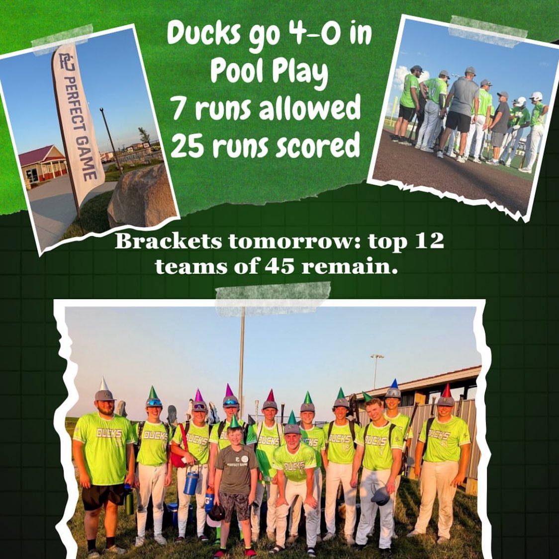 Great start for the QC Ducks 16U start off the tournament 4-0, getting the #3 seed going into bracket play tomorrow at Prospect Meadows in Iowa. 
<a href="/IowaPG/">Perfect Game Iowa</a>