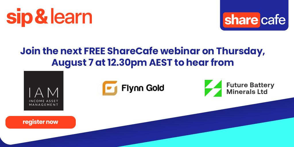 Looking for your next investment idea? Join our free webinar featuring: Income Asset Management Group, Flynn Gold &amp; Future Battery Minerals. Hear from the companies!
When: 7 Aug at 12:30pm AEST
Register now: us02web.zoom.us/webinar/regist…
<a href="/FlynnGoldLtd/">Flynn Gold</a> <a href="/FBM_Limited/">Future Battery Minerals Limited</a> $IAM #FG1 $FBM #ASX