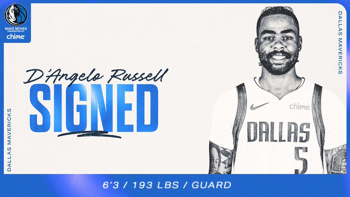 Welcome to Dallas, <a href="/Dloading/">D'Angelo Russell</a>! 🤠

@chime // #MFFL