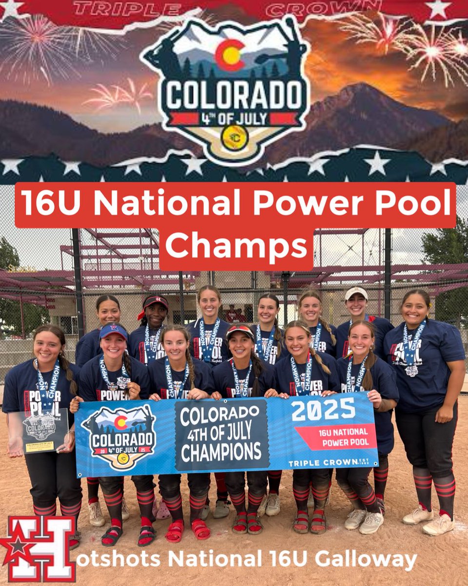 Congrarulations to Hotshots National 16U Galloway.    National Champions of Triple Crown 4th of July in the 16U National Power Pool Division.   #BangBang