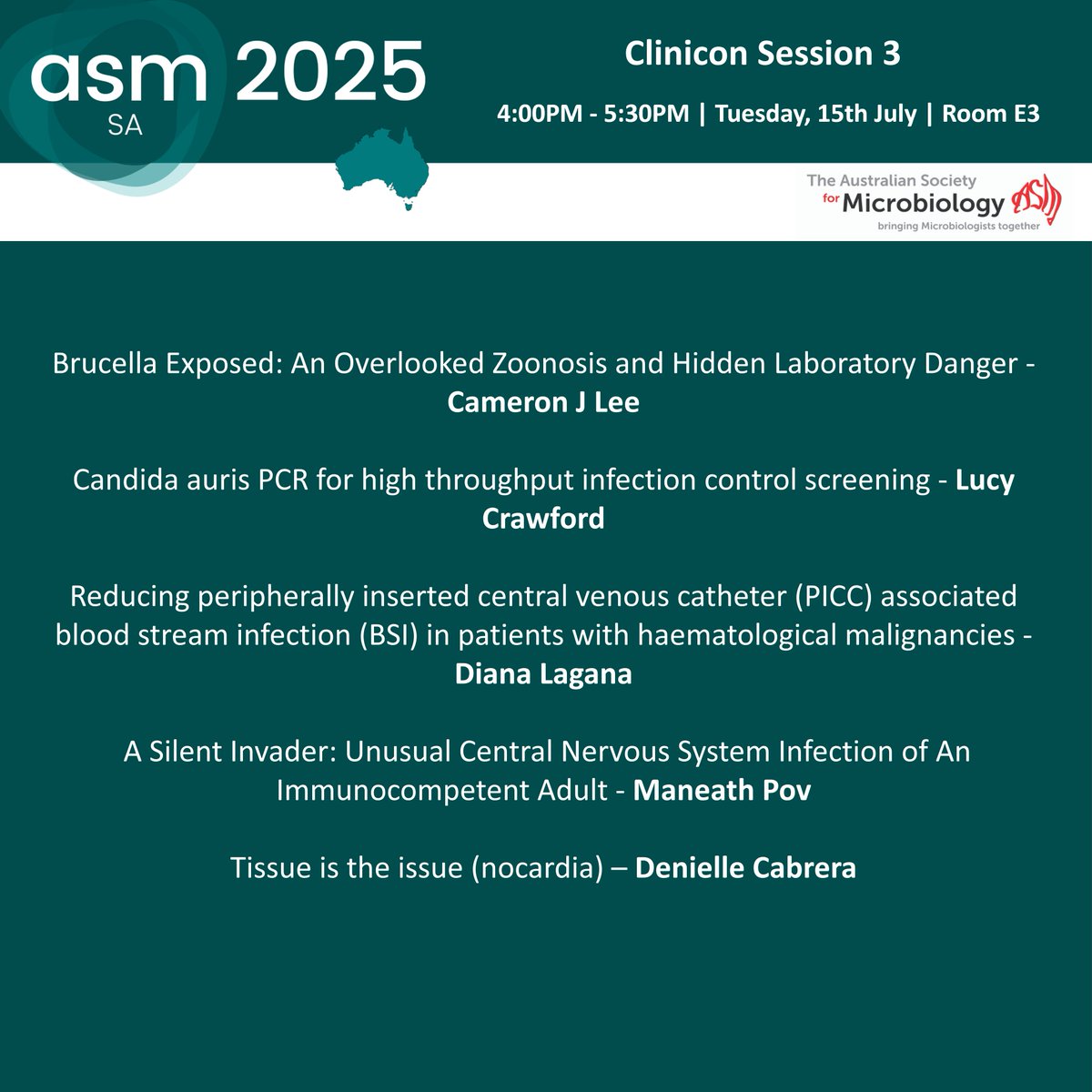 AUSSOCMIC's tweet image. Coming up - concurrent sessions 2 #ASM2025