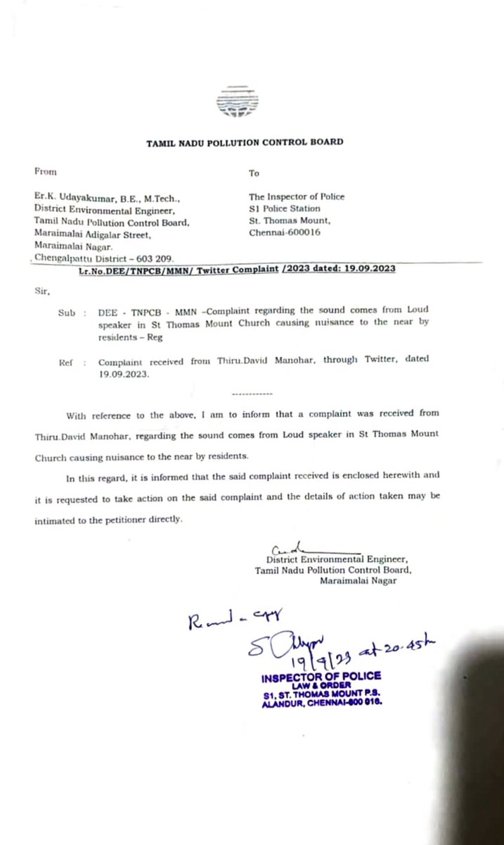 DavidManohar7's tweet image. Many complaints raised, No action from #ChennaiPoliice &amp;amp; #TNPCB to remove 14- 15 Banned cone speakers on the St. Thomas Mount hill shrine, which is surrounded by residents from all faiths. It&apos;s a nuisance/noise pollution to all residents every evening, disturbing the