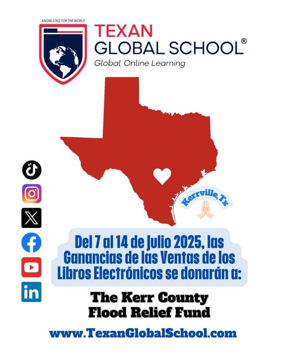 TexanGlobSchool's tweet photo. Supporting Texans 🙏
WEBSITE: https://t.co/YTe7PqJHia

E-Books: https://t.co/IbCwXFB0p7
#GuadalupeRiver #CanyonLake #Kerville #KervilleTexas #NewBraunfels #TexasFlooding #KerrCounty #Pray4Texas #KervilleTx https://t.co/wyb647O2Jn