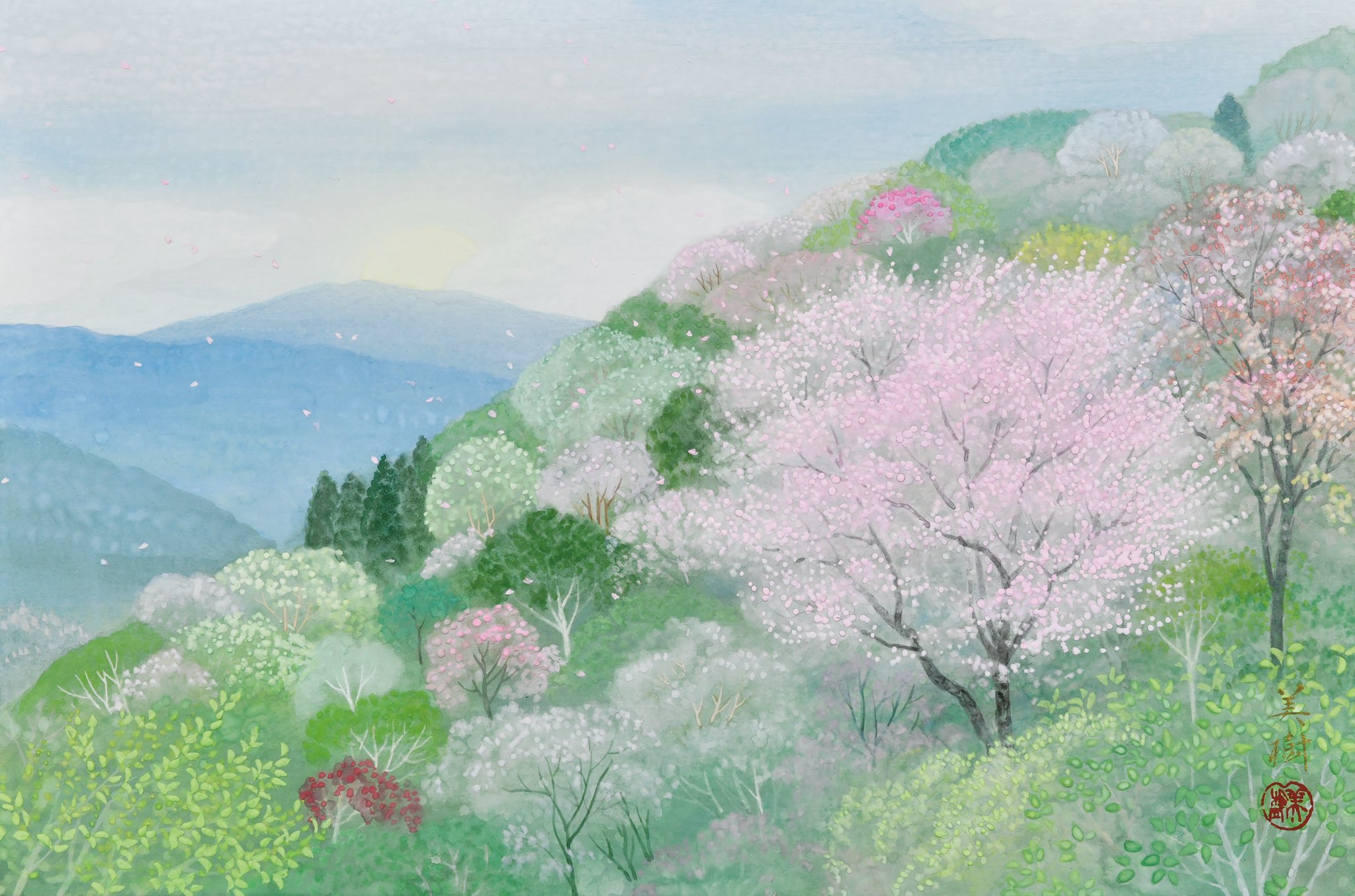 野地美樹子　版画　『春の歌』　猫 ご来場ありがとうございました。 | 野地美樹子